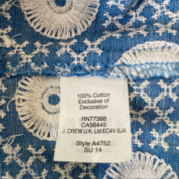 Madewell Embroidered Dress Blue Cotton Denim Women’s XS - Picture 4 of 6